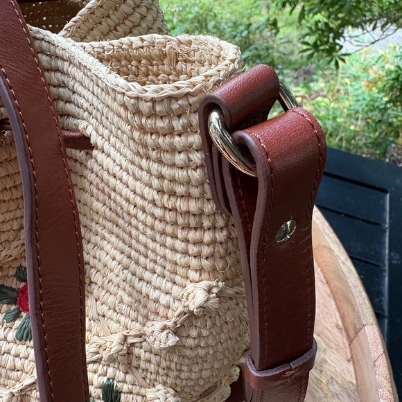 Embroidered Sezane raffia bag - Picture 7 of 17